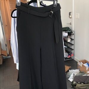 H&M Black Wide Leg Women's Pants with Belt
